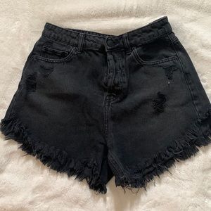 Black Jean Shorts
